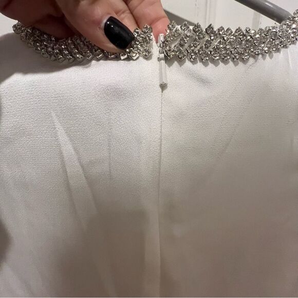 NWT IEENA for Mac Duggal Rhinestone Neckline Draped Mini Dress‎ size 4 - Picture 9 of 16